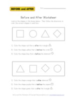 Before and After Worksheets | All Kids Network