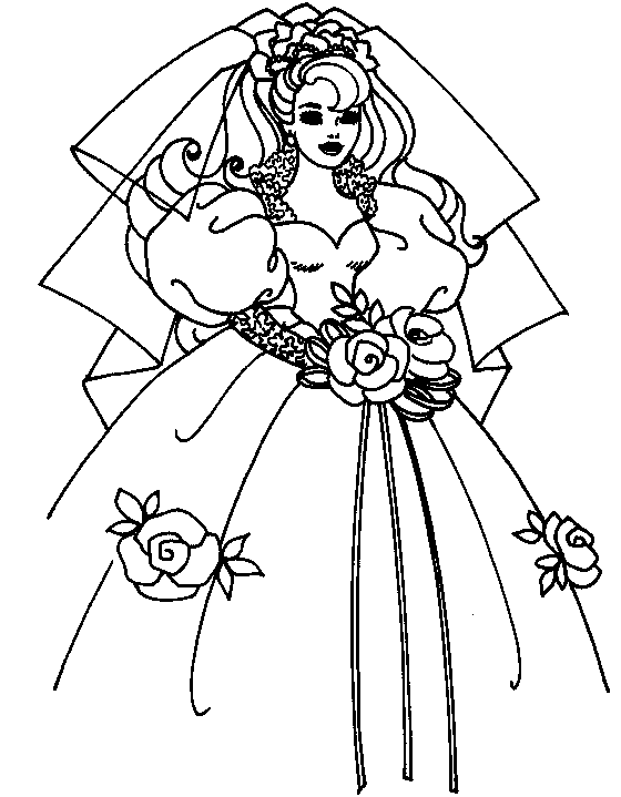 Barbie Coloring Page - barbie wedding | All Kids Network