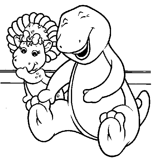 Barney Coloring Page - barney laughing | All Kids Network