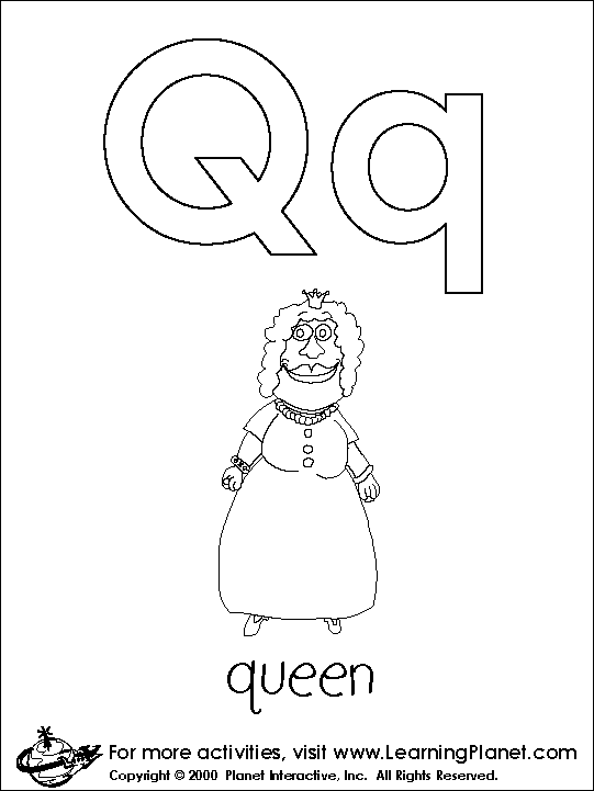 q is for queen printable coloring pages - photo #48