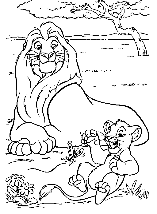 Lion King Coloring Page - lion king simba mufasa | All Kids Network