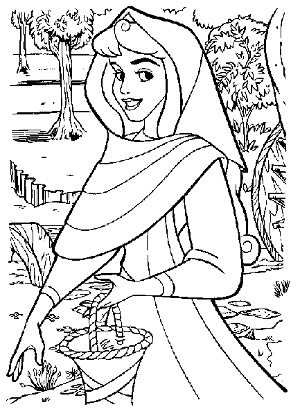 Sleeping Beauty Coloring Page - aurora as briar rose | All Kids Network