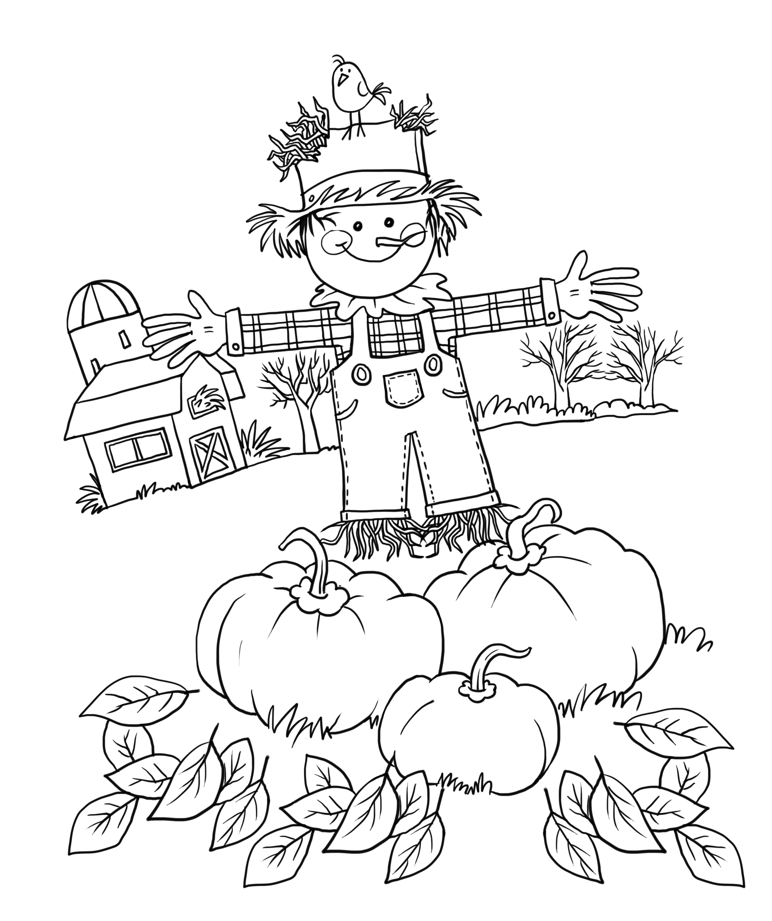 s is for scarecrow coloring pages - photo #32