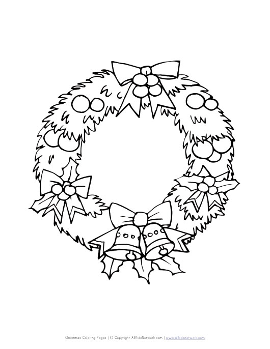 Christmas Wreath Coloring Page All Kids Network