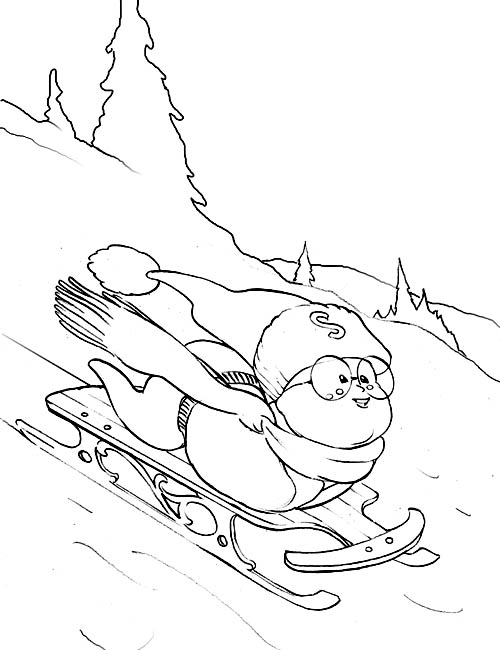 early childhood coloring pages of sledding - photo #4