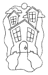 view cartoon haunted house