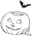 view pumpkin and bat