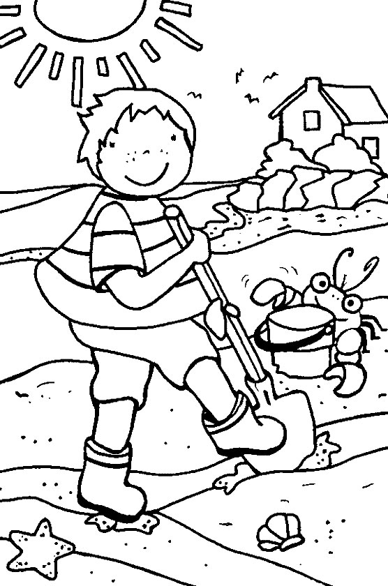 Coloring Pages Get Well Soon. Beach Coloring Page