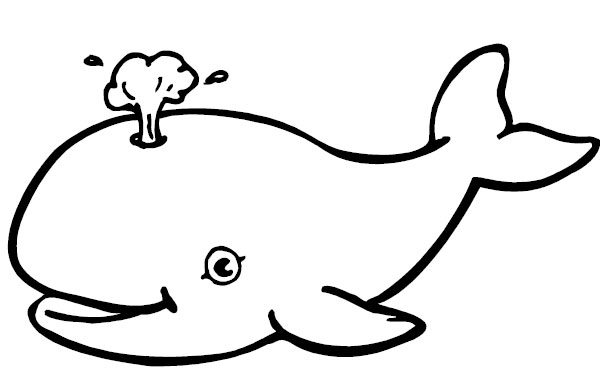 cute whale cartoon. Whale Coloring Page: Cute