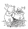 view teddy bear raking leaves