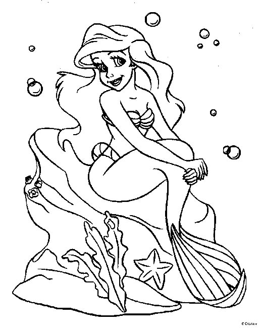 ariel princess coloring pages for kids. Little Mermaid Coloring Pages