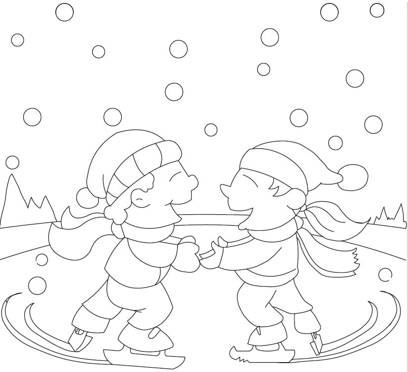 ice skating coloring pages for kids - photo #30