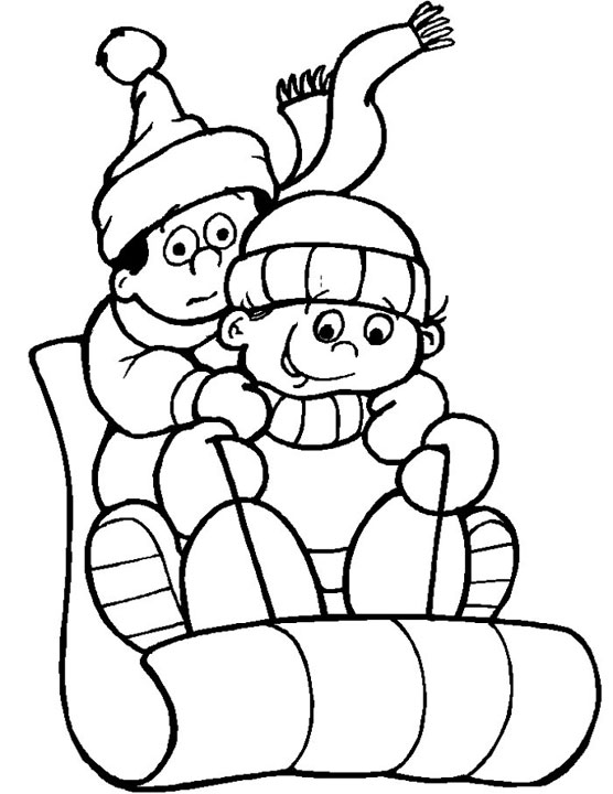 early childhood coloring pages of sledding - photo #23