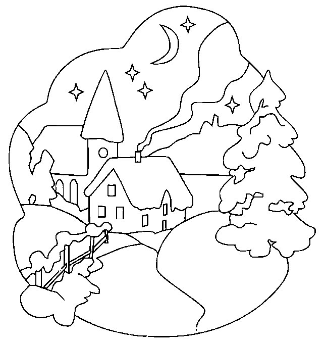 winter snow coloring pages - photo #26