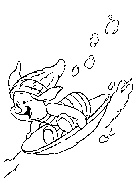 early childhood coloring pages of sledding - photo #15