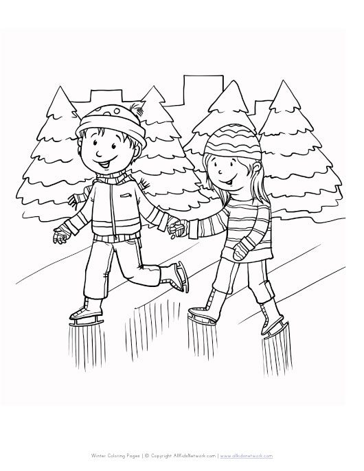 ice skating coloring pages free - photo #12