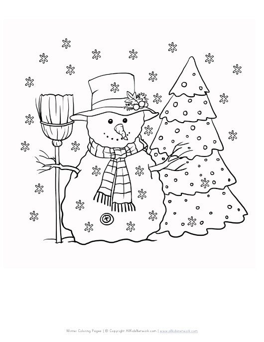 snowman winter coloring pages - photo #24