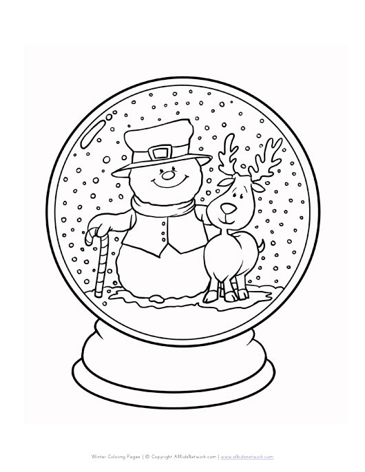 snow globes coloring pages - photo #7