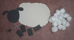 cotton ball sheep