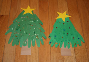 handprint christmas trees craft