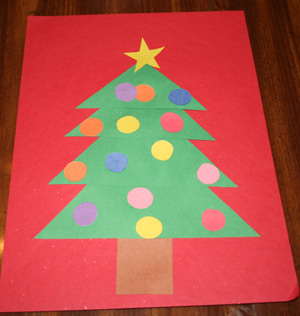shape christmas tree preschool craft