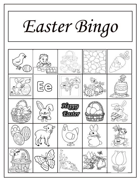 happy easter cards printables. printable easter bingo cards