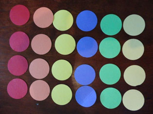 colored paper dots