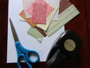 colors of fall paper collage materials