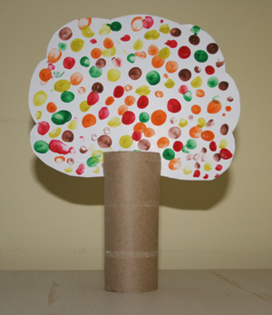 Craft Ideas Kindergarten on How To Make Your Fingerprint Fall Tree Craft