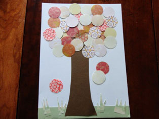 falling leaves paper tree craft