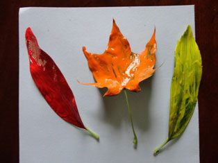 painted fall leaves craft