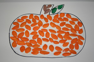 Pumpkin Craft Ideas Kids on Pumpkin Seed Pumpkin Fall Craft