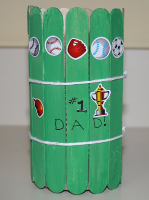 kids popsicle stick pencil holder