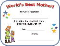 world's best mom certificate