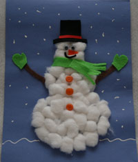 Turkey Craft Ideas Kindergarten on Preschool Crafts For Kids   Christmas Cottonball Snowman Craft