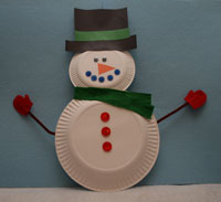 paper plate snowman