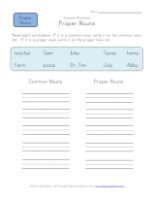 First Grade Proper Noun Worksheets | All Kids Network