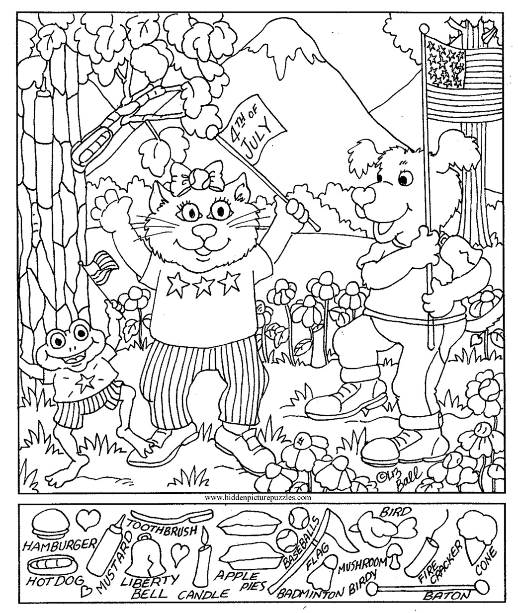 printable hidden picture coloring pages - photo #24