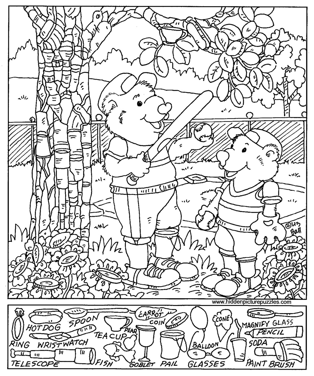 printable hidden picture coloring pages - photo #5
