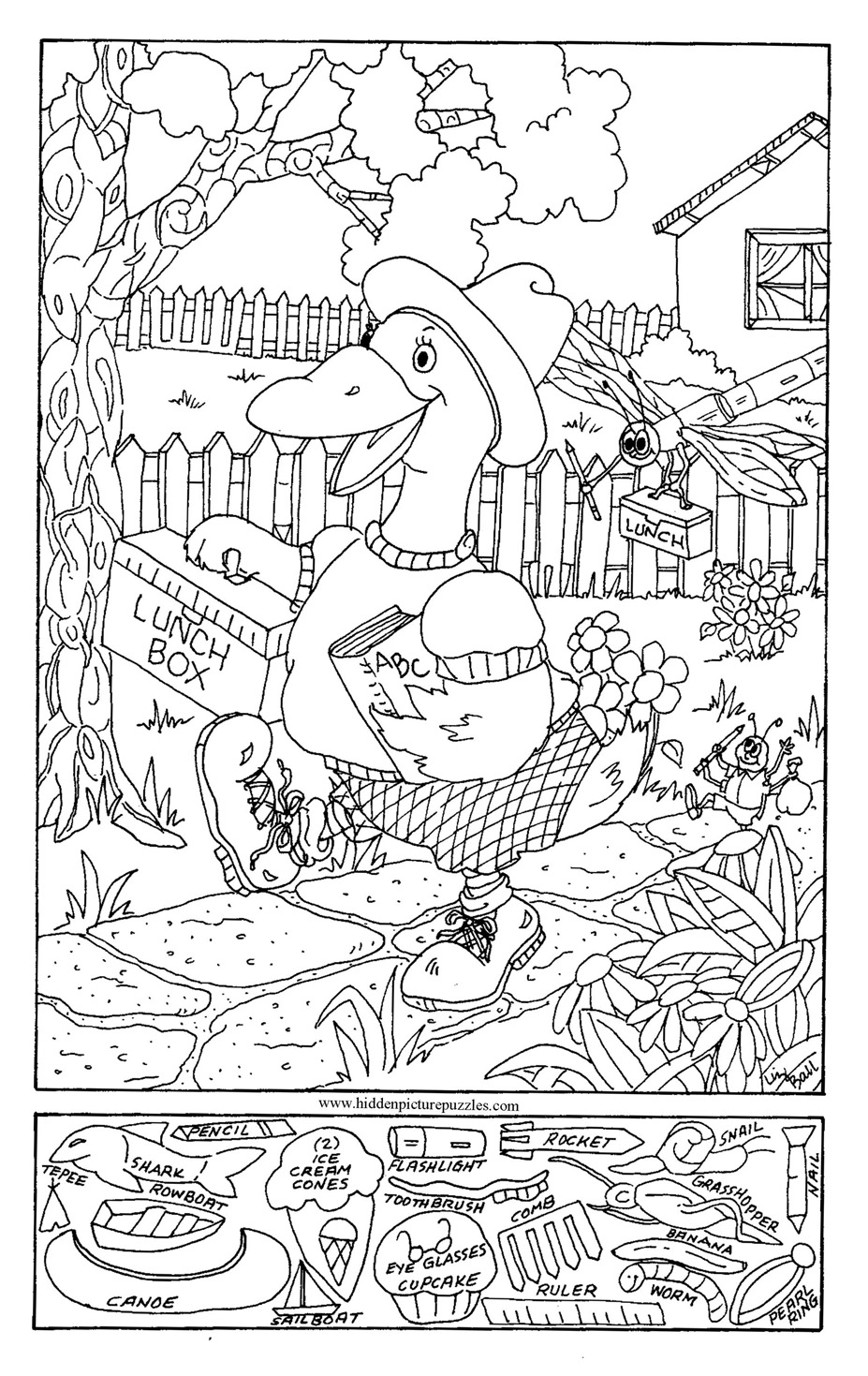 printable hidden picture coloring pages - photo #20