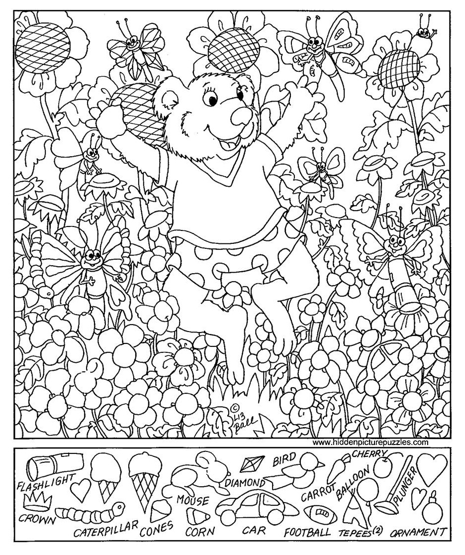 printable hidden picture coloring pages - photo #26