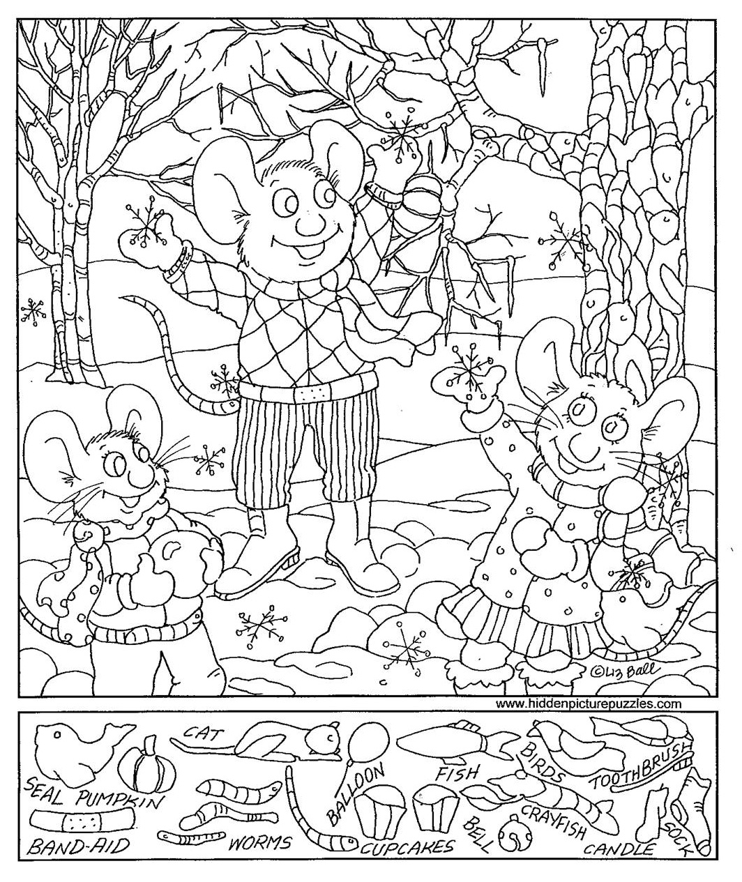 printable hidden picture coloring pages - photo #19