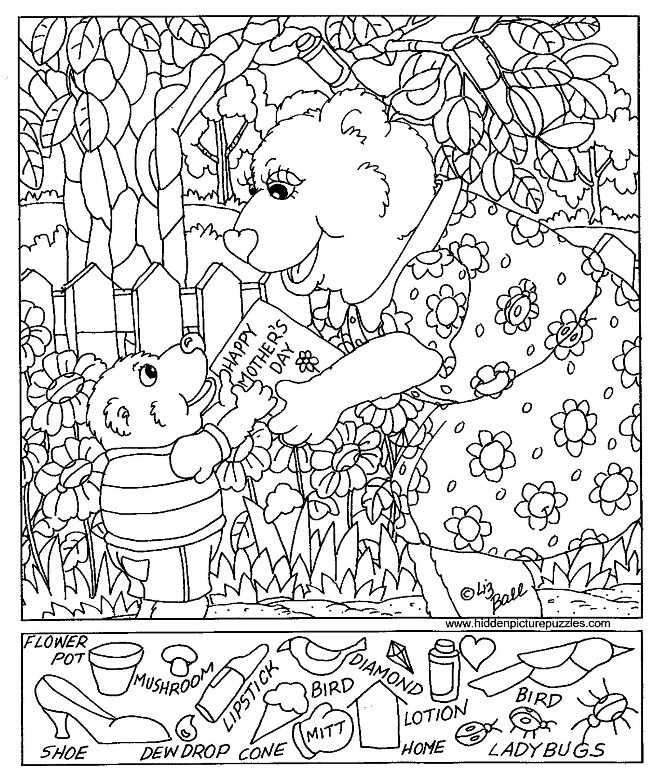 printable hidden picture coloring pages - photo #10