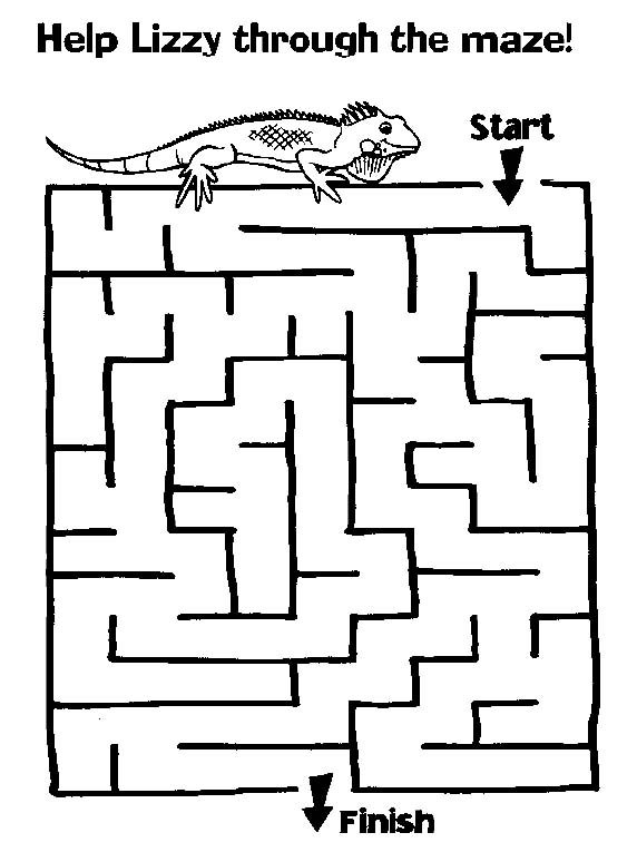 Printable Mazes - Print your Maze Lizard puzzle at AllKidsNetwork.com