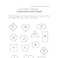 Consonants and Vowel Phonics Worksheets | All Kids Network