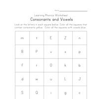 Consonants and Vowel Phonics Worksheets | All Kids Network