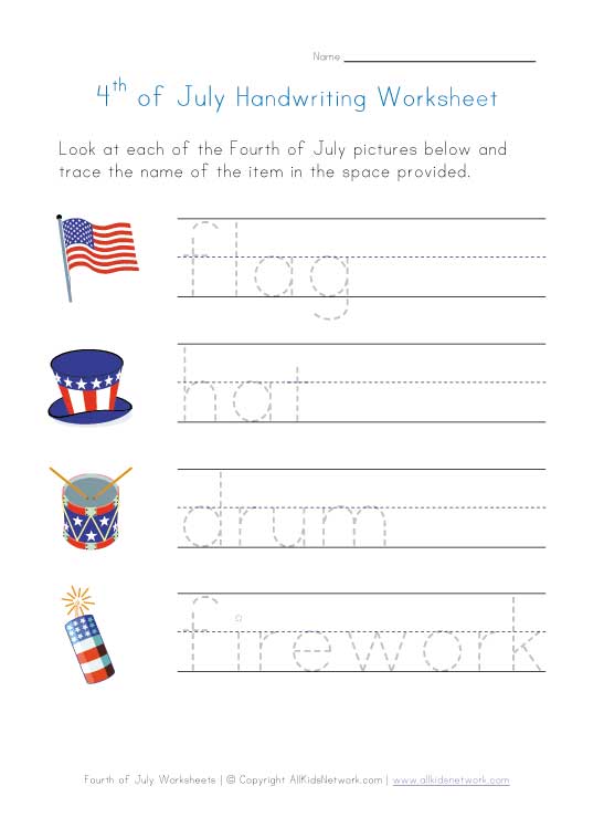 Free Fourth Of July Worksheets For Kindergarten - Fourth Of July Worksheet Handwriting free fourth of july worksheets for kindergarten fourth of july worksheet handwriting