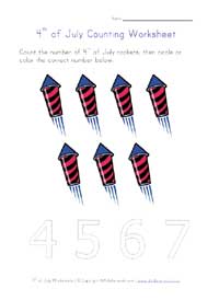 4th of July Worksheets for Kids