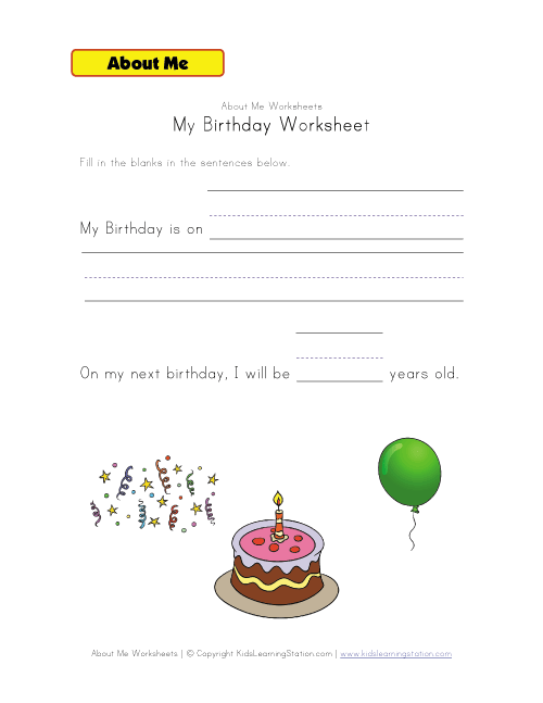 My Birthday Worksheet