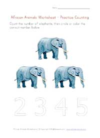 africa counting worksheet 1